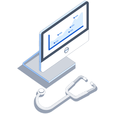 Healthcare revenue cycle management technology icon