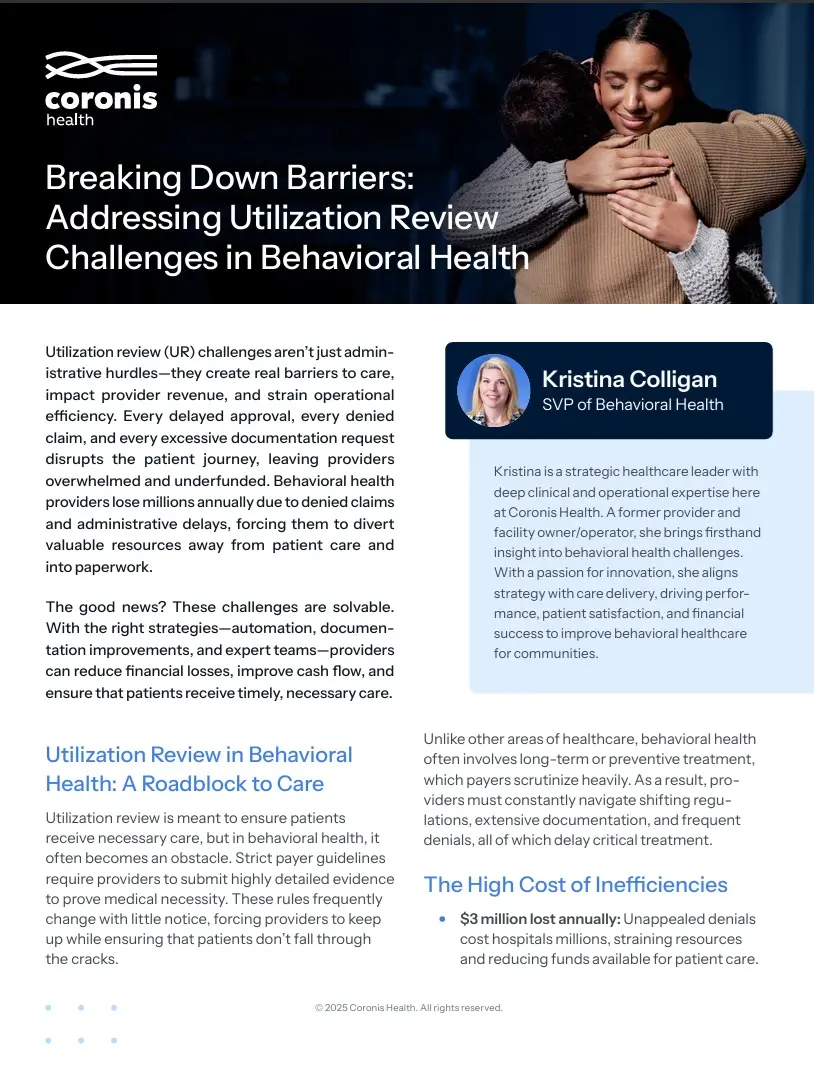 Breaking Down Barriers: Addressing Utilization Review Challenges in Behavioral Health
